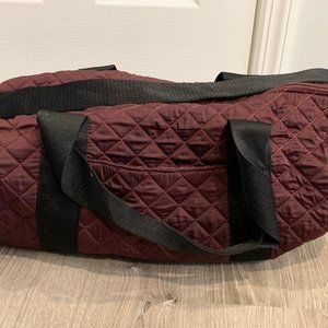 Mossimo Quilted Duffle Bag- Eggplant/Burgundy, Black straps- USED but GOOD